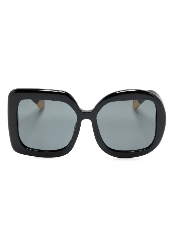 Jacquemus Les Lunettes Carre Rond oversize frame Sunglasses Black FARFETCH SG