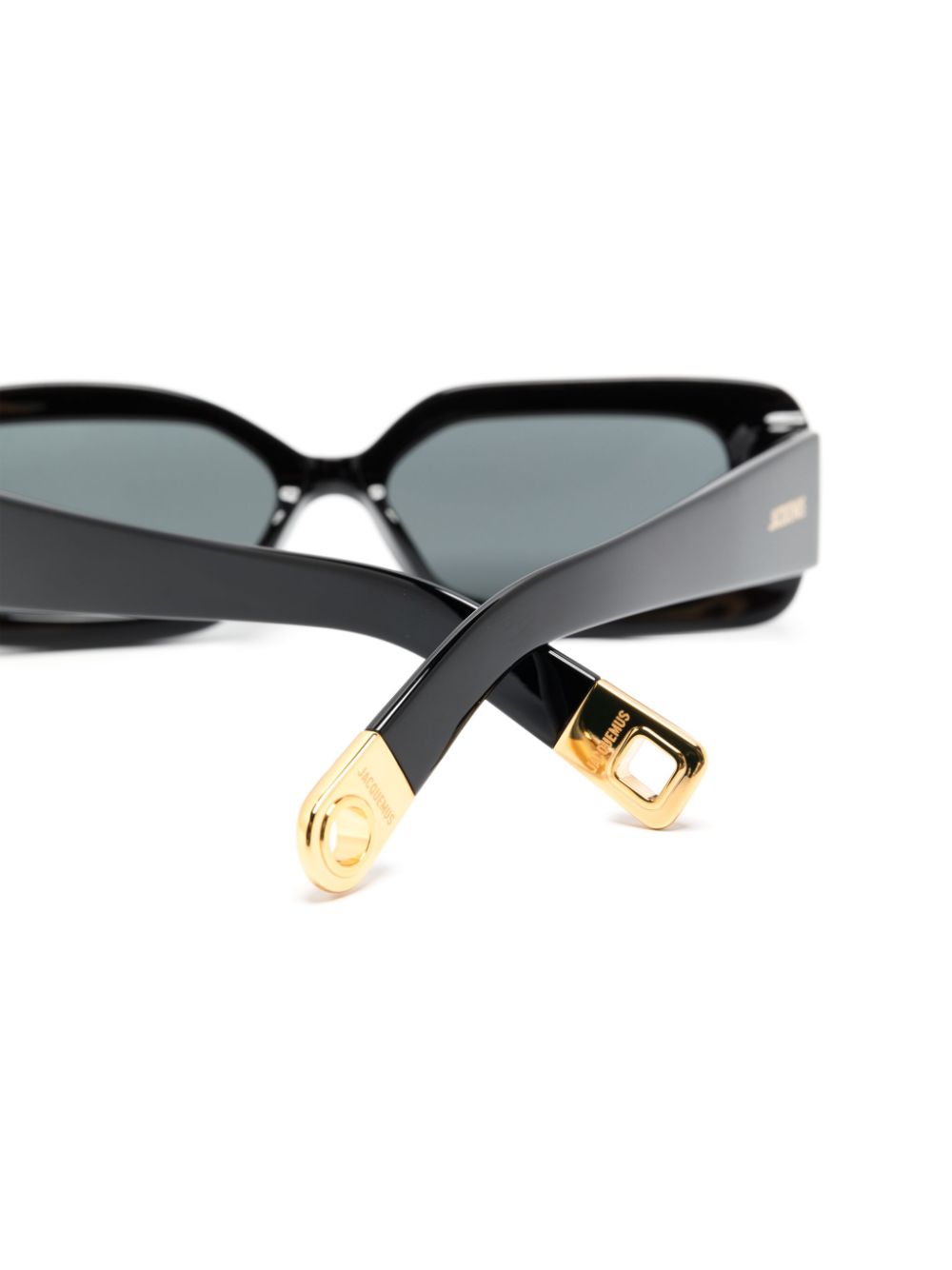 Shop Jacquemus Les Lunettes Rond Carré Asymmetric Sunglasses In Black