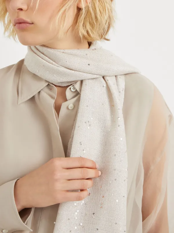 Brunello Cucinelli sequin-embellished Scarf | Neutrals | FARFETCH
