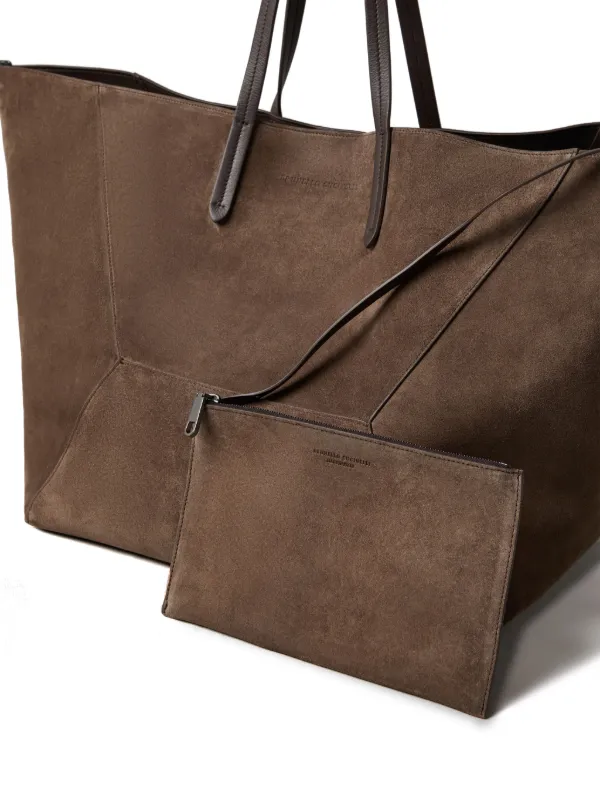 トートバッグ Brunello Cucinelli Borsa Shopping In Pelle Scamosciata Brunello Cucinelli Borsa Tote BC Duo Grande In Pelle
