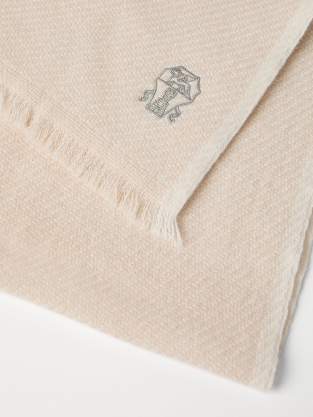 Brunello Cucinelli logo-embroidered scarf Men