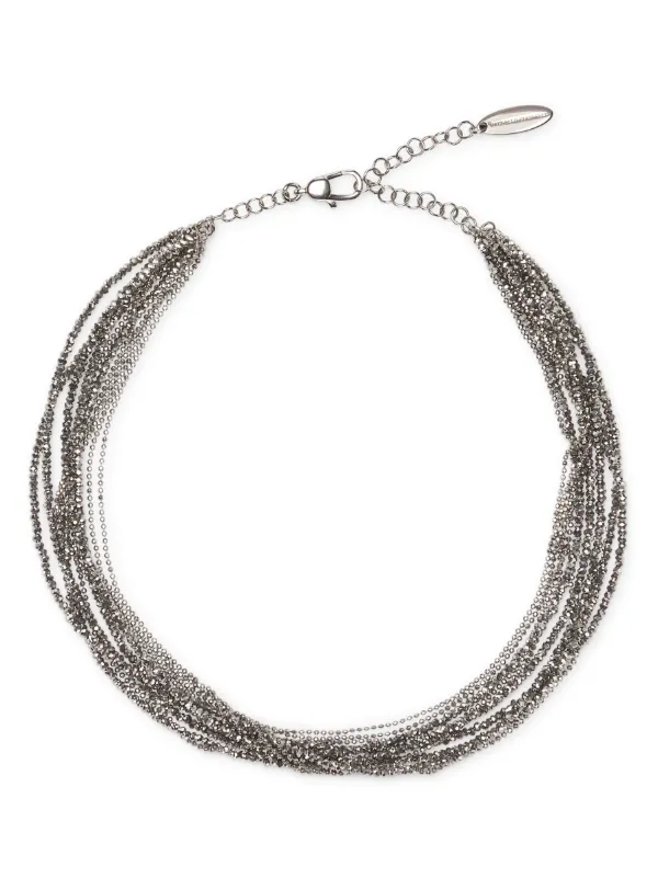アクセサリーその他 BRUNELLO CUCINELLI 'Shimmer Bead' necklace Silver BRUNELLO CUCINELLI Beaded silver necklace | NET-A-PORTER