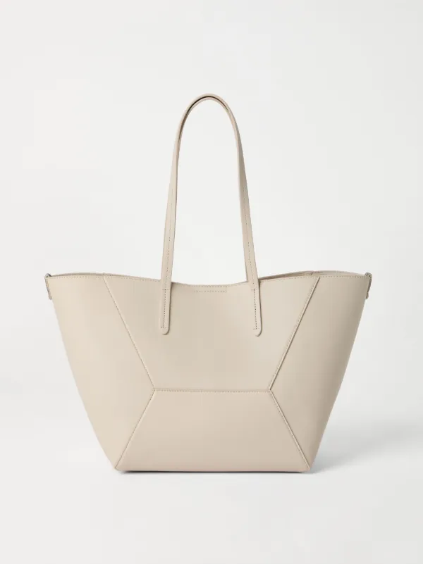 トートバッグ Brunello Cucinelli Bc Duo Mini Tote Bag In Laminated Leather Brunello Cucinelli Mini BC Duo Leather Tote Bag | Black