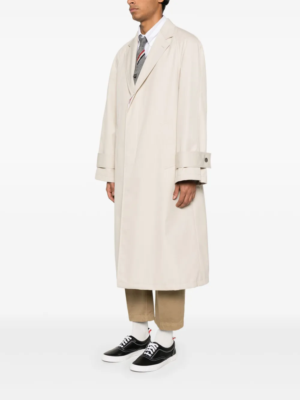 Thom Browne Katoenen raglan jas Beige
