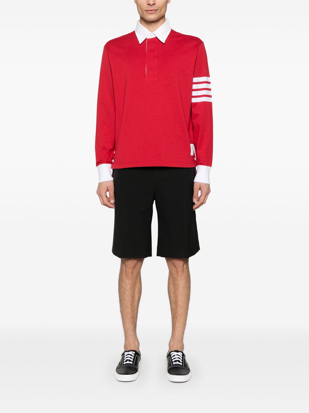 Thom Browne 4-Bar stripe polo shirt - Rood