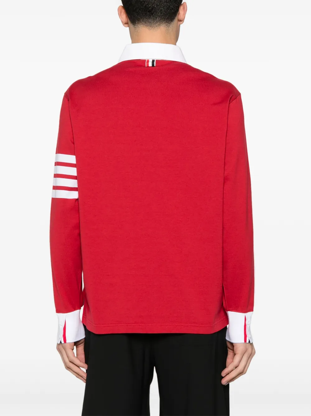 Thom Browne Poloshirt met 4-Bar strepen Rood