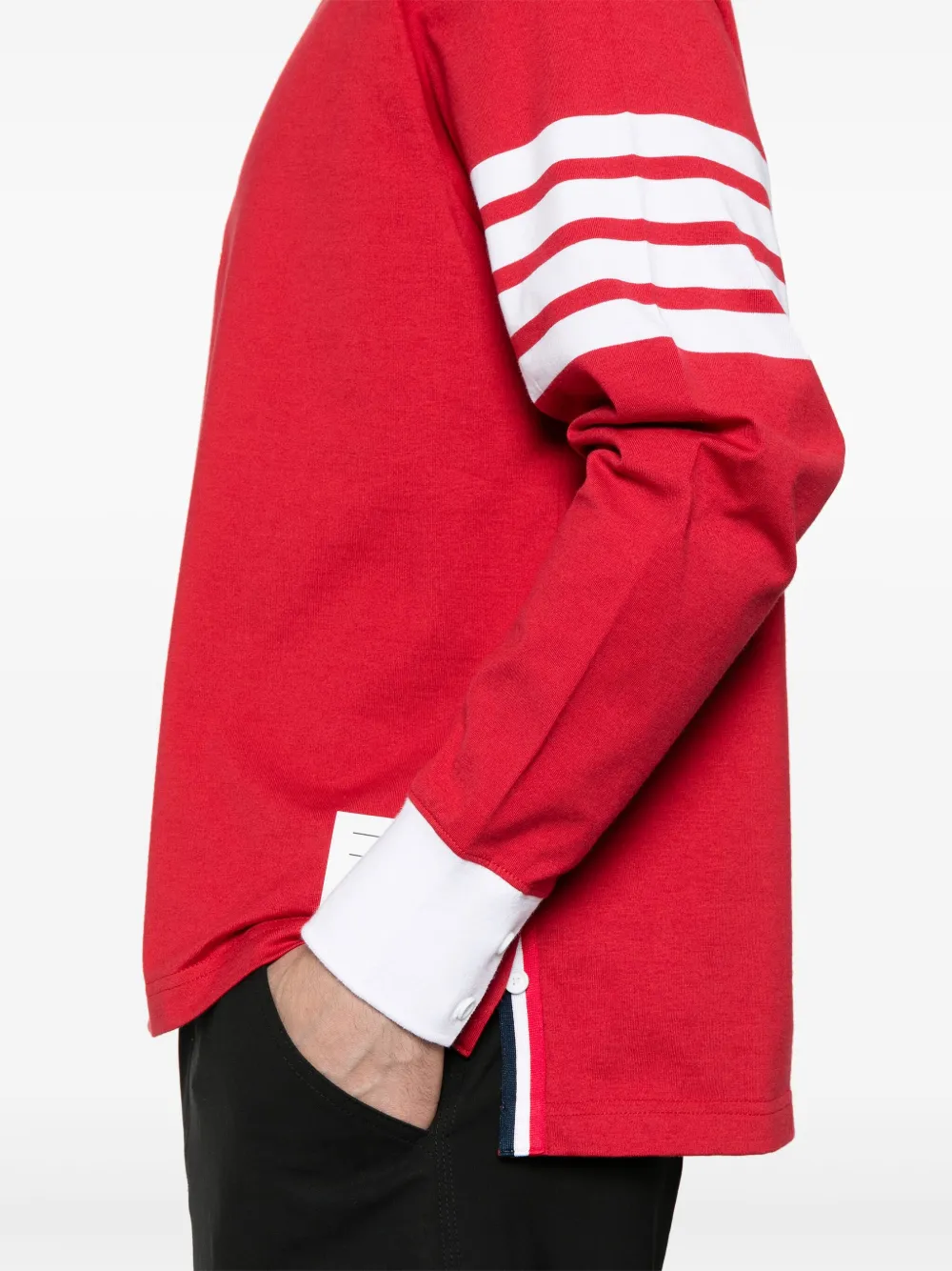 Thom Browne Poloshirt met 4-Bar strepen Rood