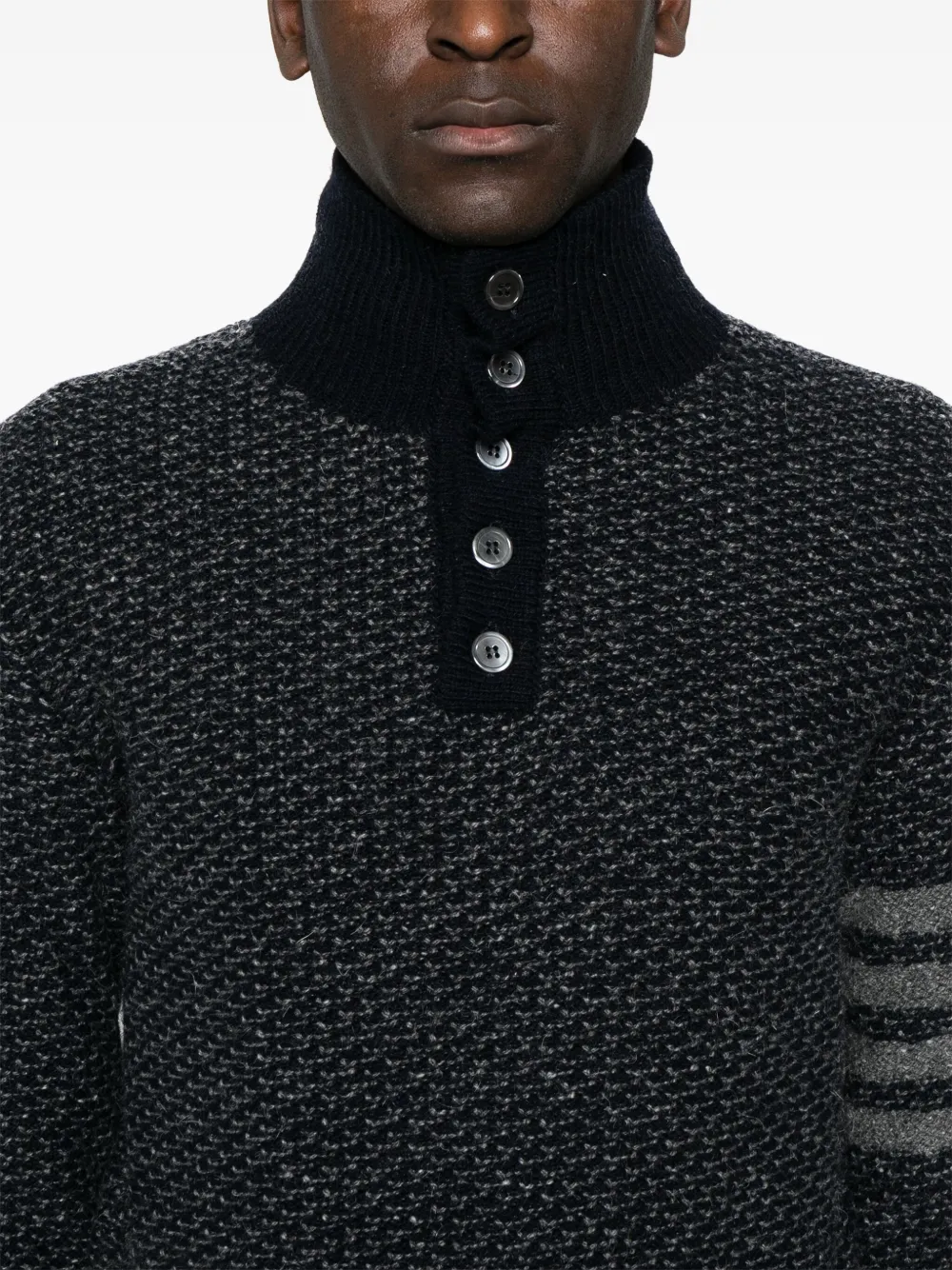 Thom Browne 4-Bar tweed trui Blauw