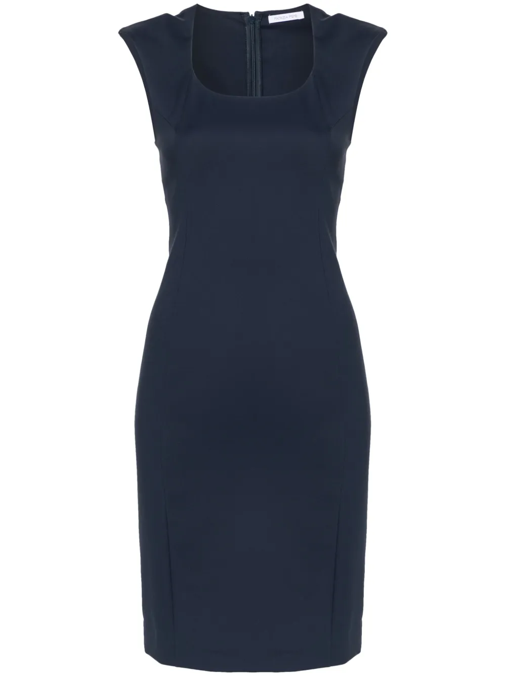 PATRIZIA PEPE CAP-SLEEVE SHIFT MIDI DRESS
