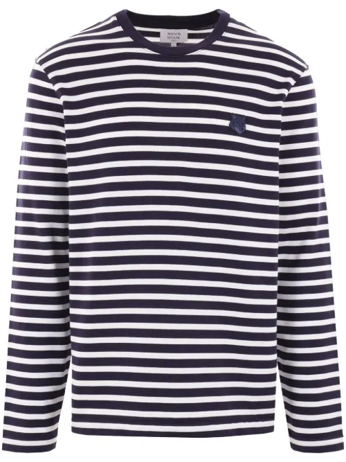 Pull rayé à patch logo - Maison Kitsuné - Modalova