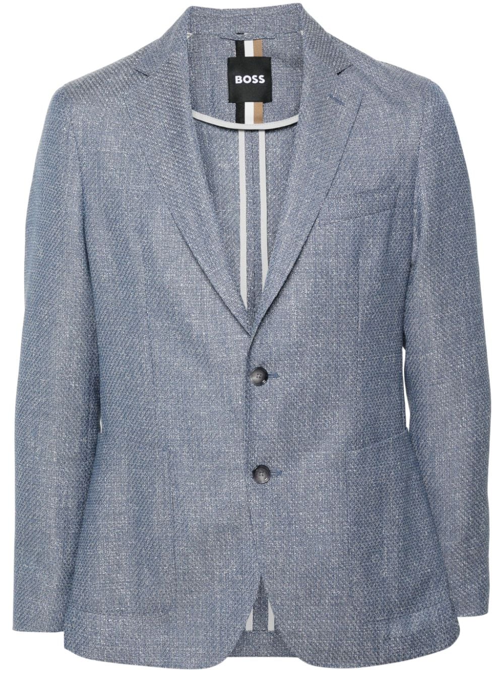 Hugo Boss Single-breasted Virgin Wool-blend Blazer In 蓝色