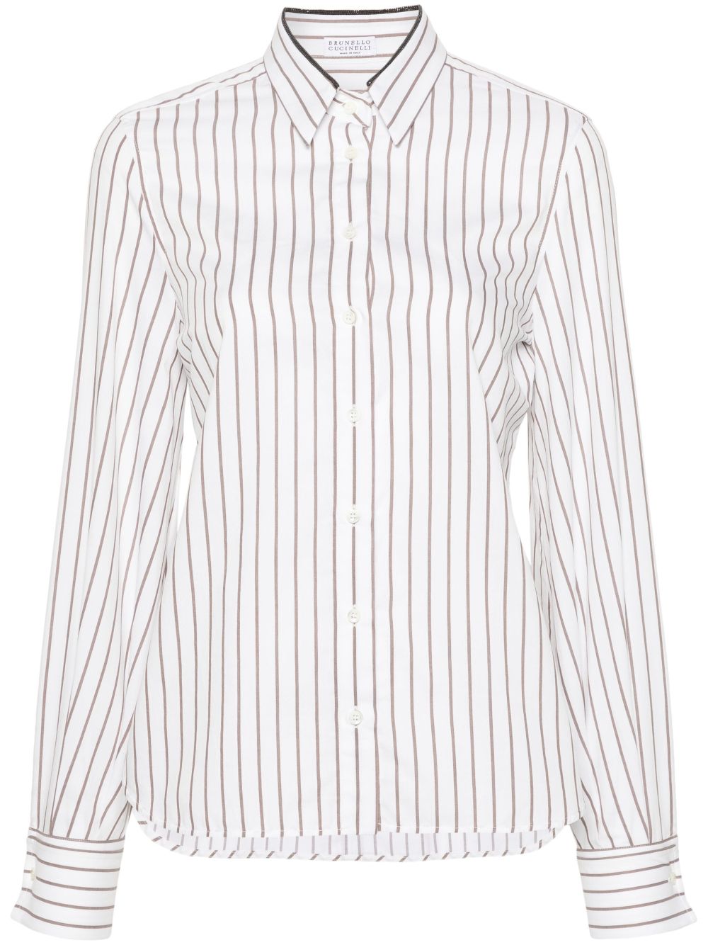 Brunello Cucinelli striped cotton shirt - White