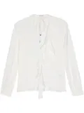 Patrizia Pepe ruffled-detail crepe blouse - White