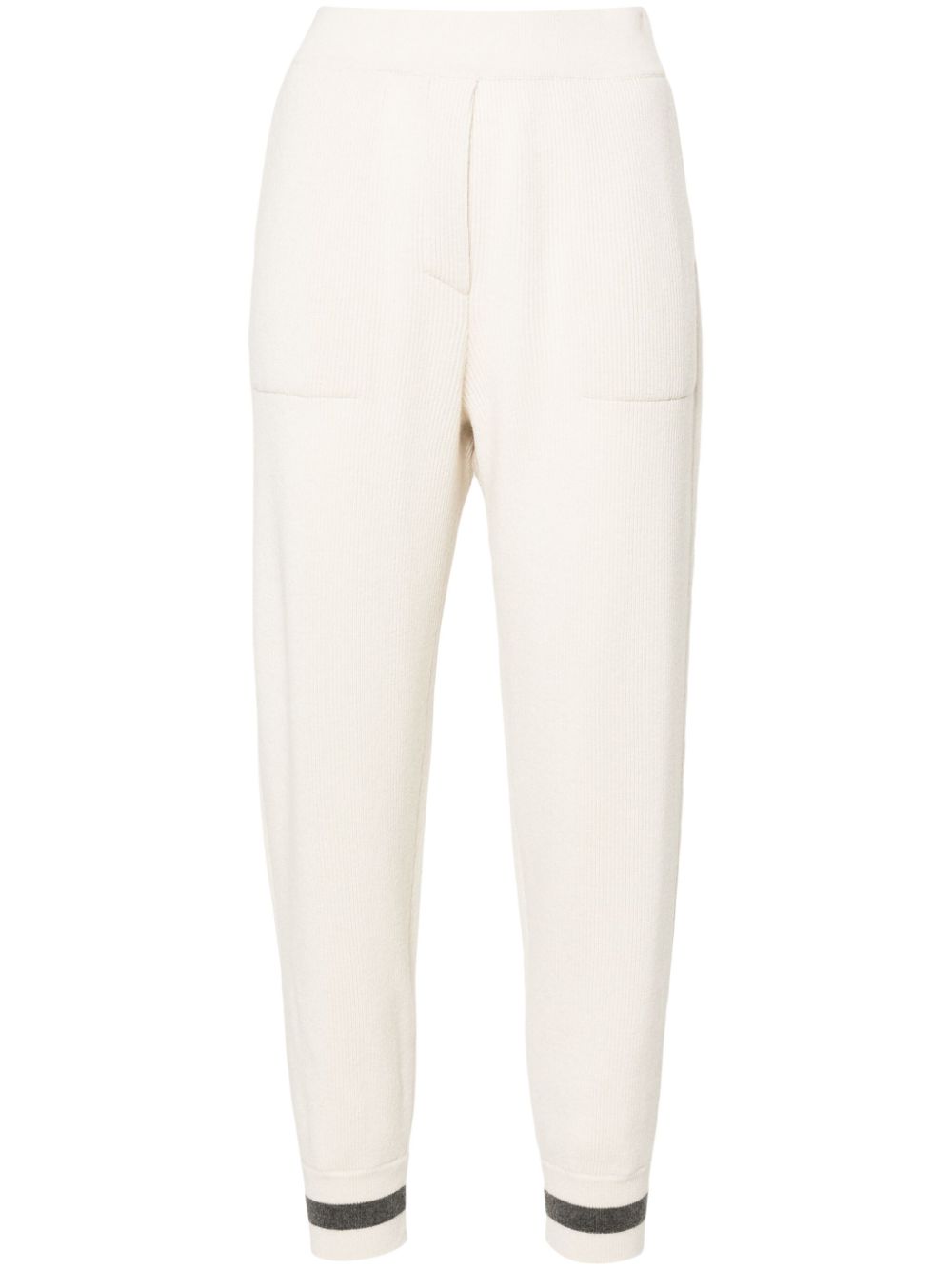 Brunello Cucinelli tapered knitted trousers - Neutrals