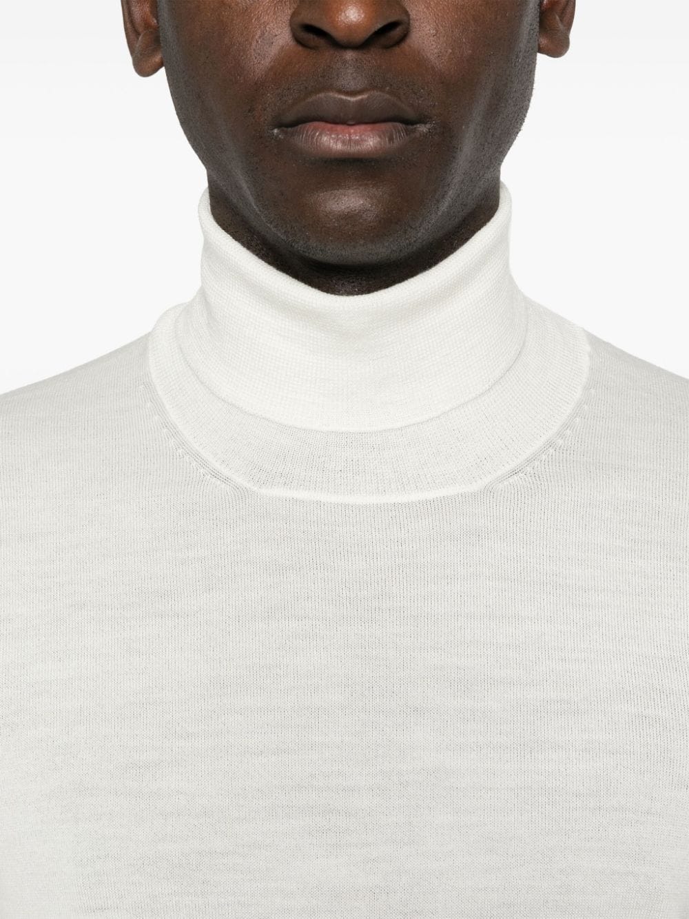 Shop Lardini Fine-knit Virgin Wool Jumper In White