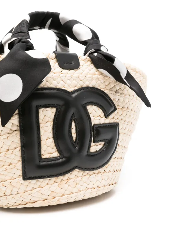 【Dolce & Gabbana】ファブリック バケットバッグ Dolce & Gabbana ストローバケットバッグ | ニュートラル