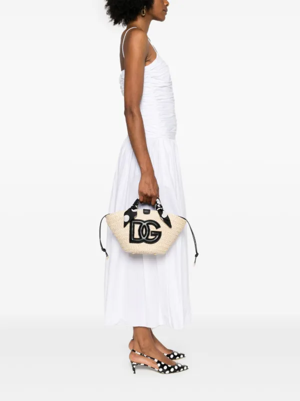 【Dolce & Gabbana】ファブリック バケットバッグ Dolce & Gabbana ストローバケットバッグ | ニュートラル