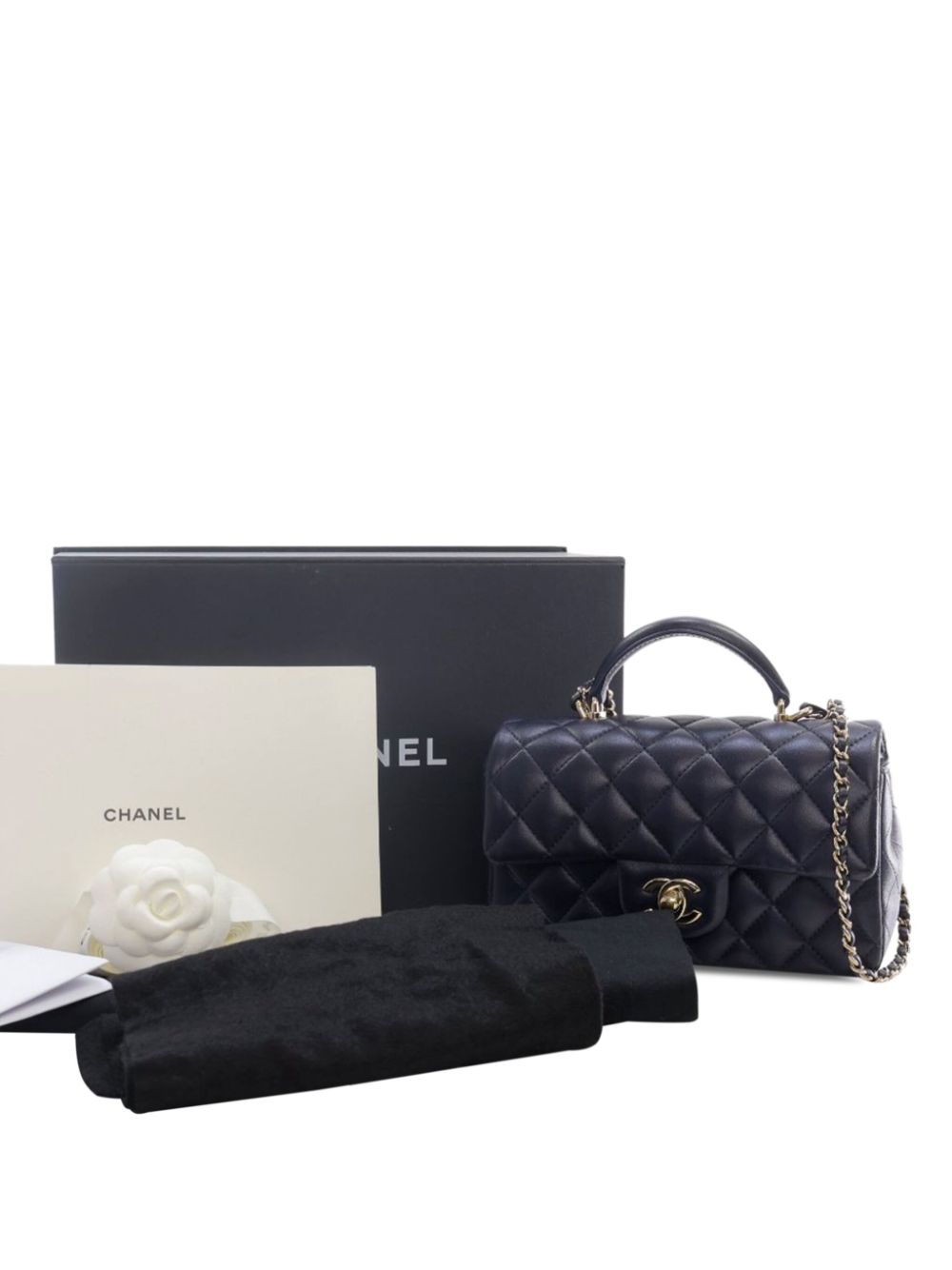 Affordable HOT SALE CHANEL 2021-2023 Mini Rectangular Lambskin Top Handle Flap satchel Women