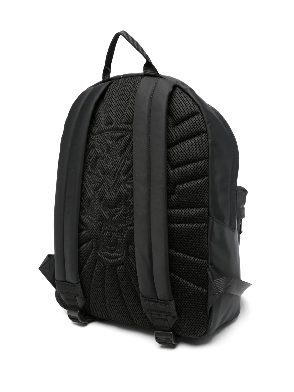 Plein Sport logo-plaque panelled backpack - Zwart
