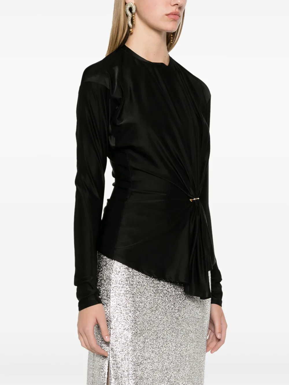 Rabanne Top met gesmockt detail Zwart