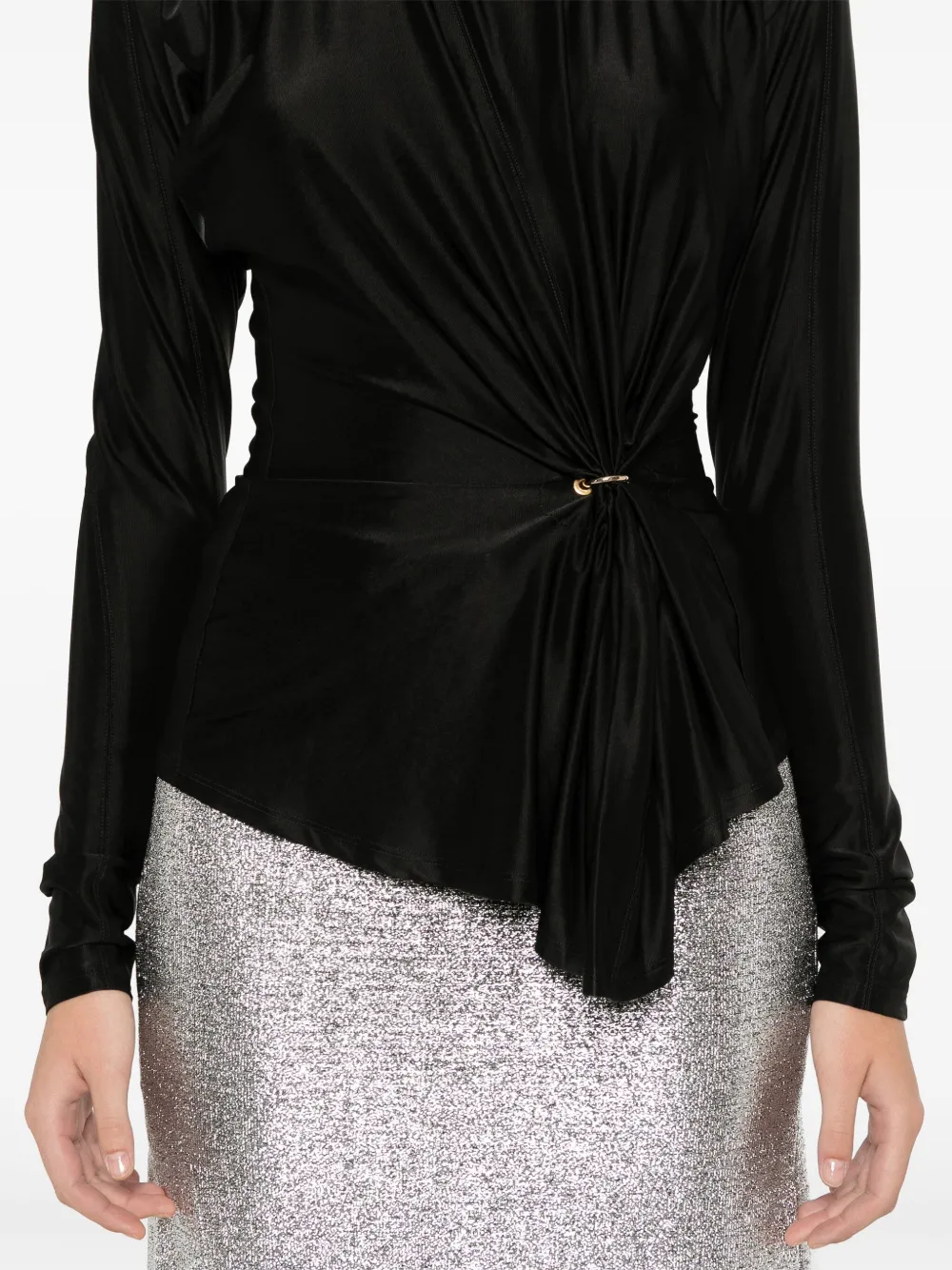 Rabanne Top met gesmockt detail Zwart