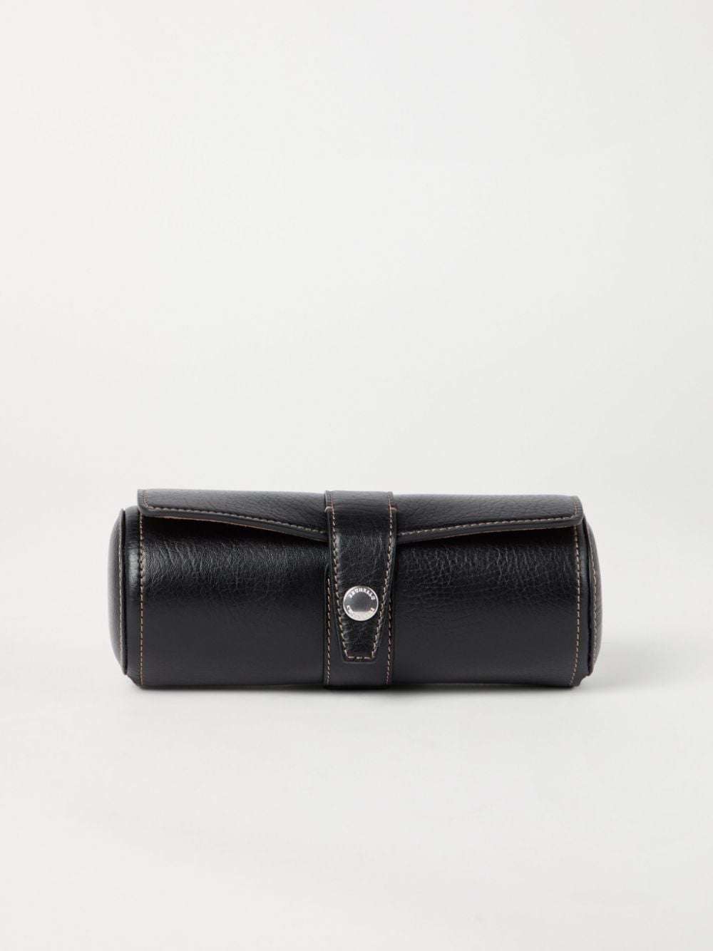 Shop Brunello Cucinelli Leather Watch Case In Black