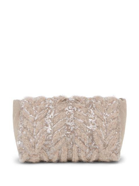 Brunello Cucinelli sequin-embellished clutch bag Women