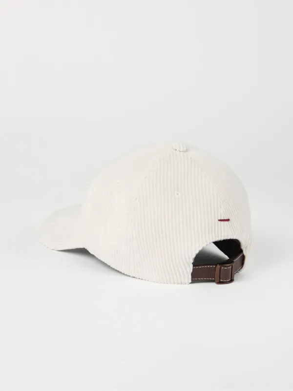 ハット BRUNELLO CUCINELLI Sparkling linen canvas baseball cap with Baseball cap with logo for Woman in Cool Beige | Brunello