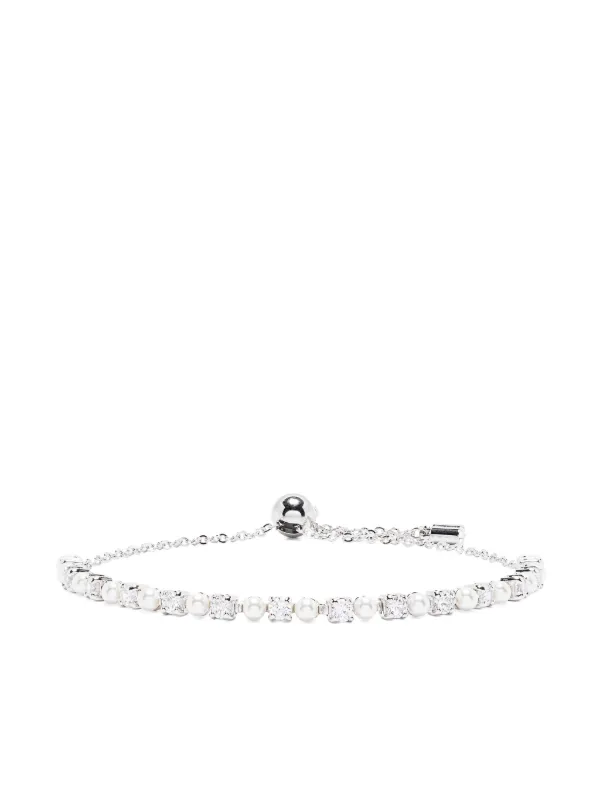 Swarovski Matrix クリスタルパール ブレスレット | シルバートーン 