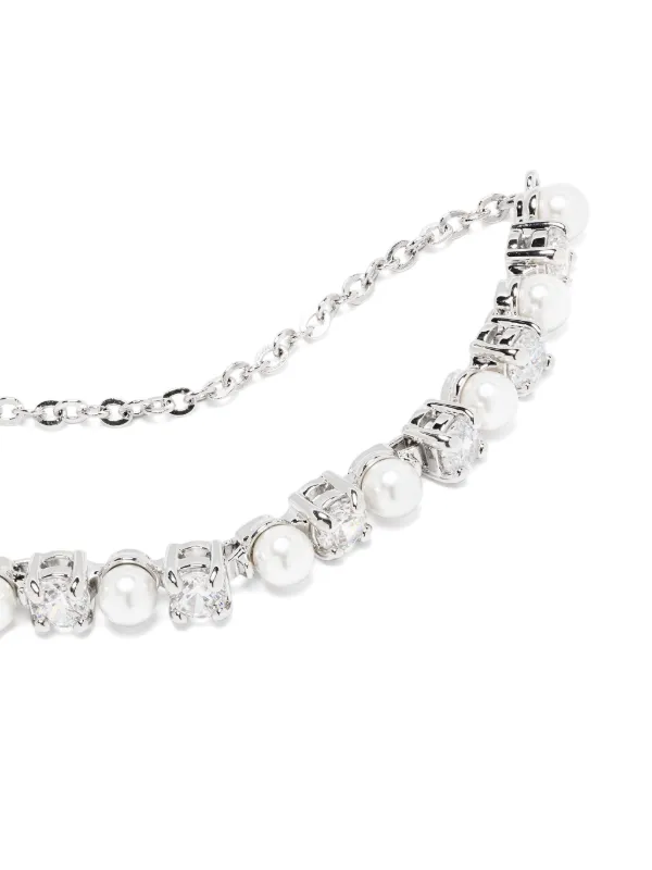 Swarovski Matrix クリスタルパール ブレスレット | シルバートーン