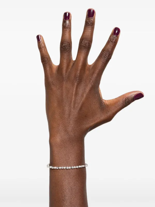 Swarovski Matrix Crystal Pearl Bracelet Silver FARFETCH BN