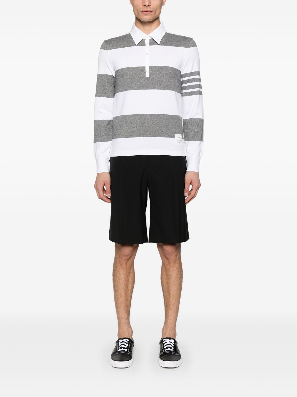 Thom Browne rugby stripe polo shirt - Grijs