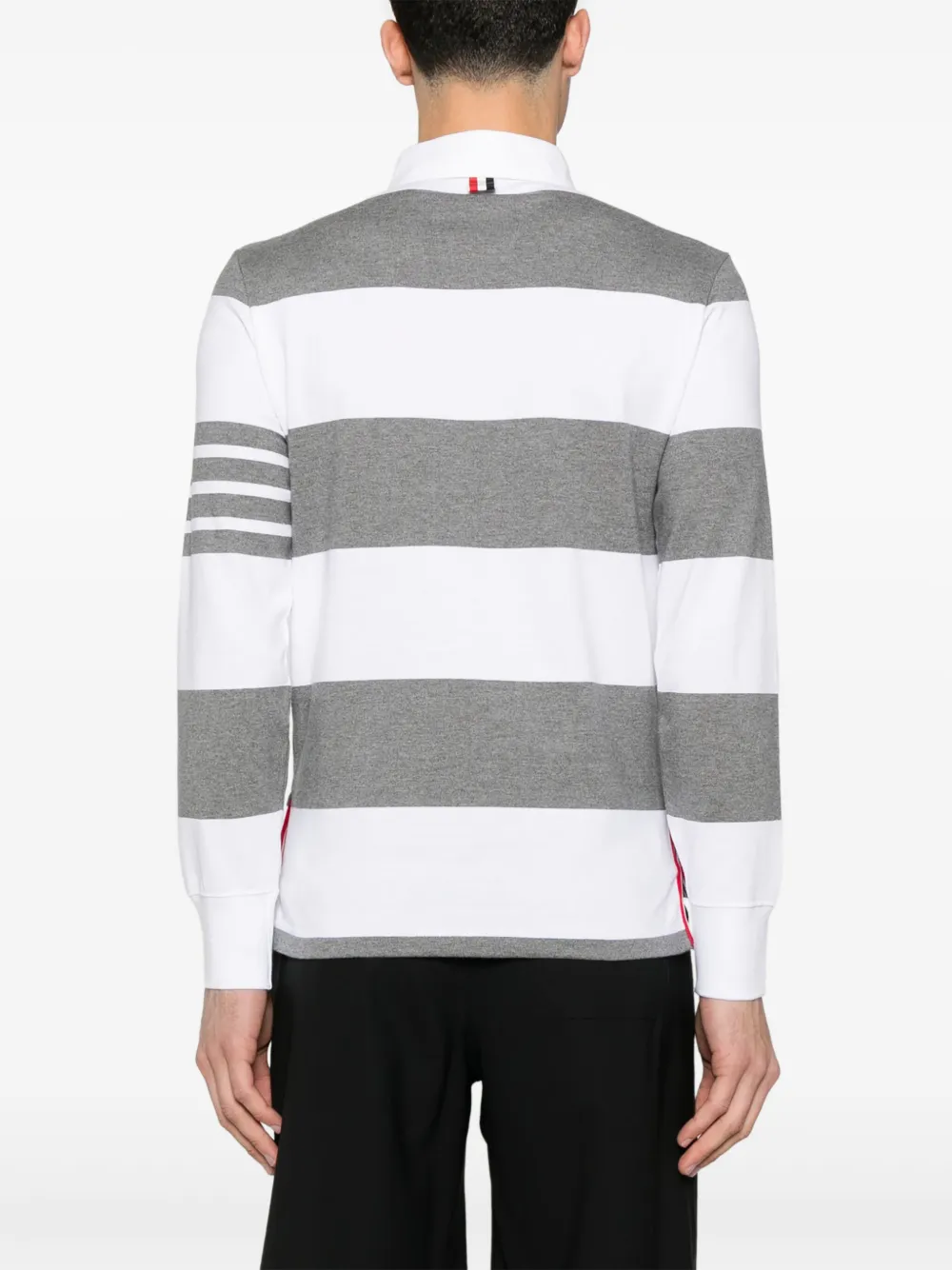 Thom Browne Gestreept rugby poloshirt Grijs