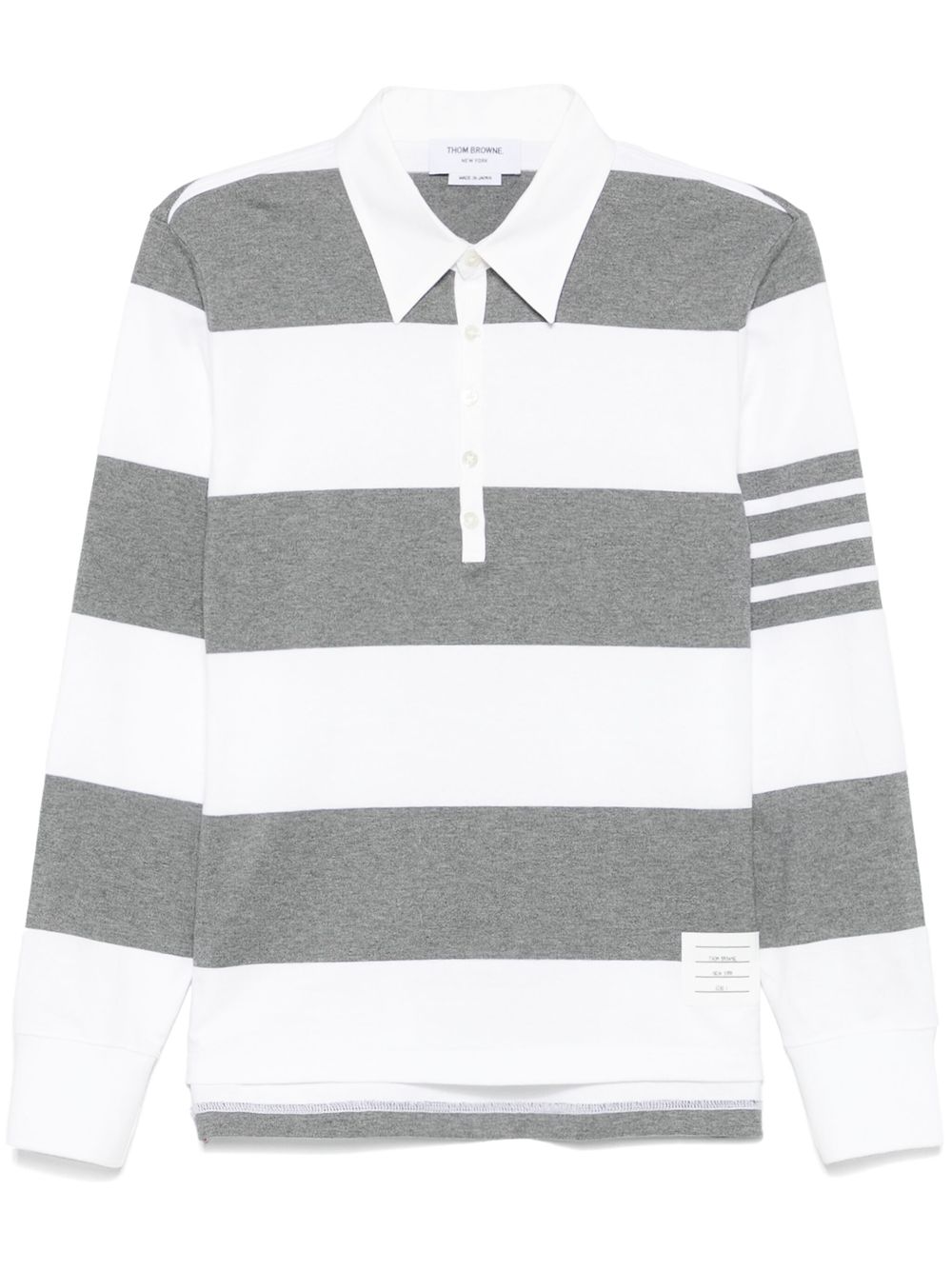 Thom Browne rugby stripe polo shirt - Grey