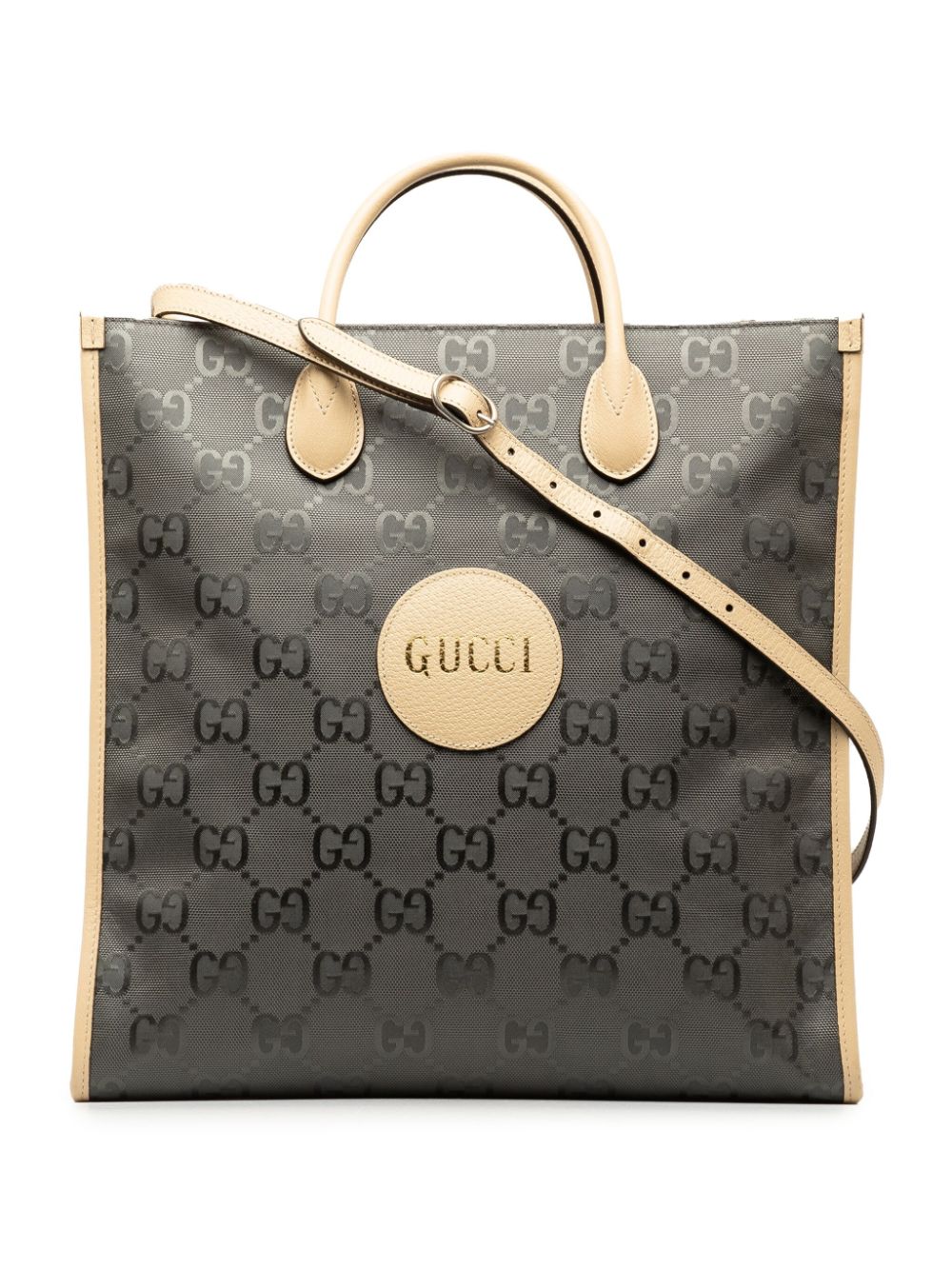 Pre-owned Gucci 2016-2023 Gg Nylon Off The Grid Satchel In Grey
