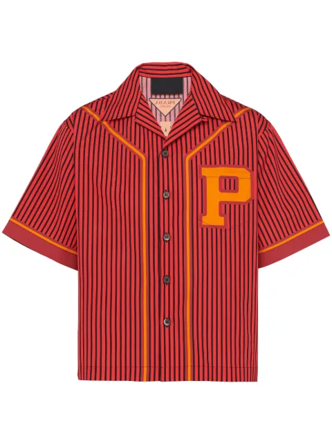 Prada Team-print striped cotton short 