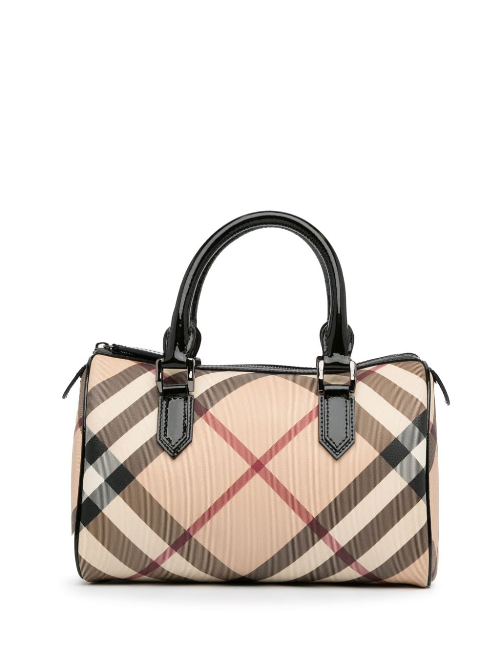 Pre-owned Burberry 2000-2017 Supernova Check Boston Bag In Brown