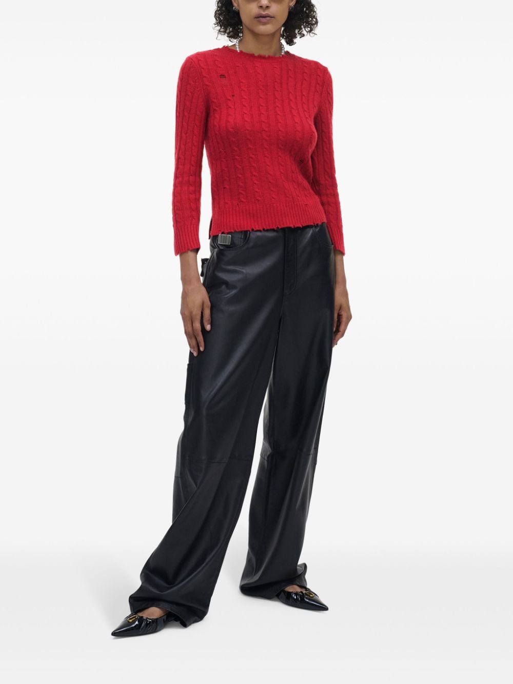 Shop Marc Jacobs Shrunken Cashmere-blend Cardigan In 红色