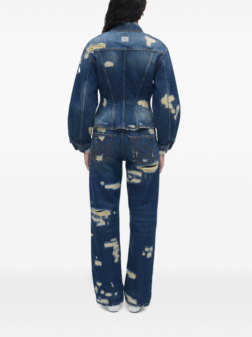 Shop Marc Jacobs Distressed Denim Jacket In Blue