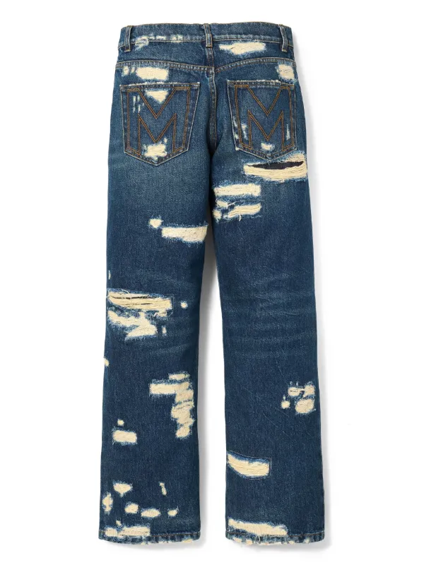 デニム・ジーパン MARC JACOBS Woman Jeans Blue 2S5RBT001D10 487 Marc Jacobs Distressed straight-leg Jeans | Blue | FARFETCH