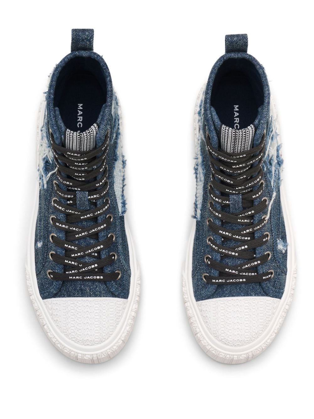 Shop Marc Jacobs The Rip And Tear Denim High Top Sneakers In Blue