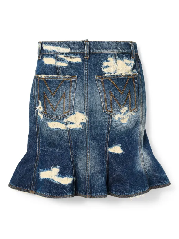 Marc Jacobs The Rip&Repair Fluted Mini Skirt | Blue | FARFETCH