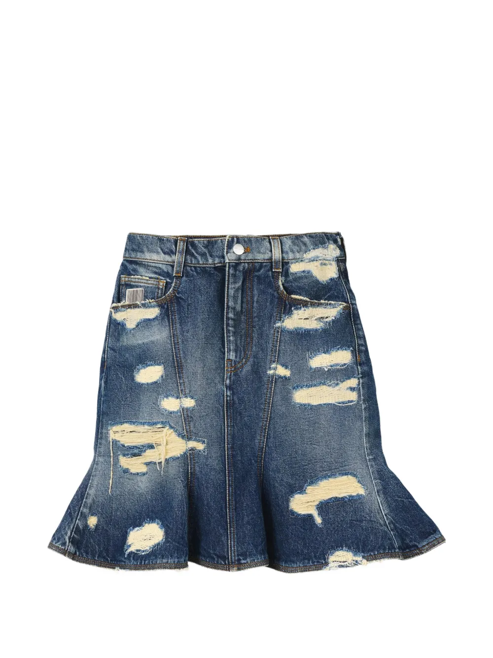 Marc Jacobs The Rip&Repair flared mini-rok Blauw