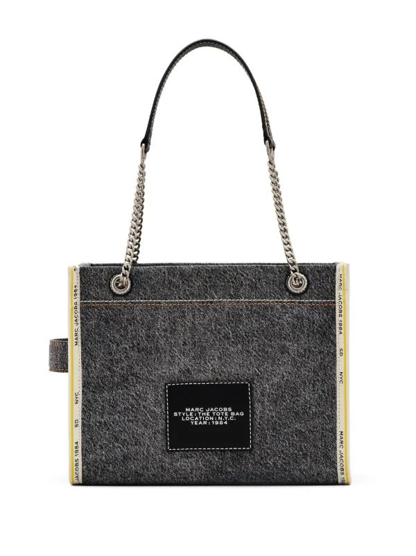 Marc Jacobs The Denim Chain Medium Tote Bag | Black | FARFETCH