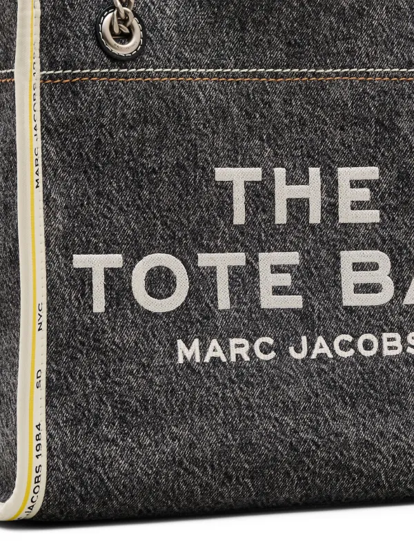 MARC JACOBS THE TOTE BAG デニムブラック マーク ジェイコブスの「ザ トート バッグ」デニム素材バッグ
