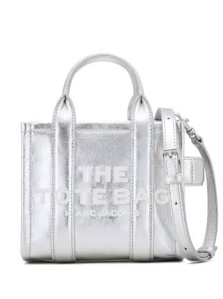 Marc Jacobs The Crossbody Metallic Tote Bag | Silver | FARFETCH