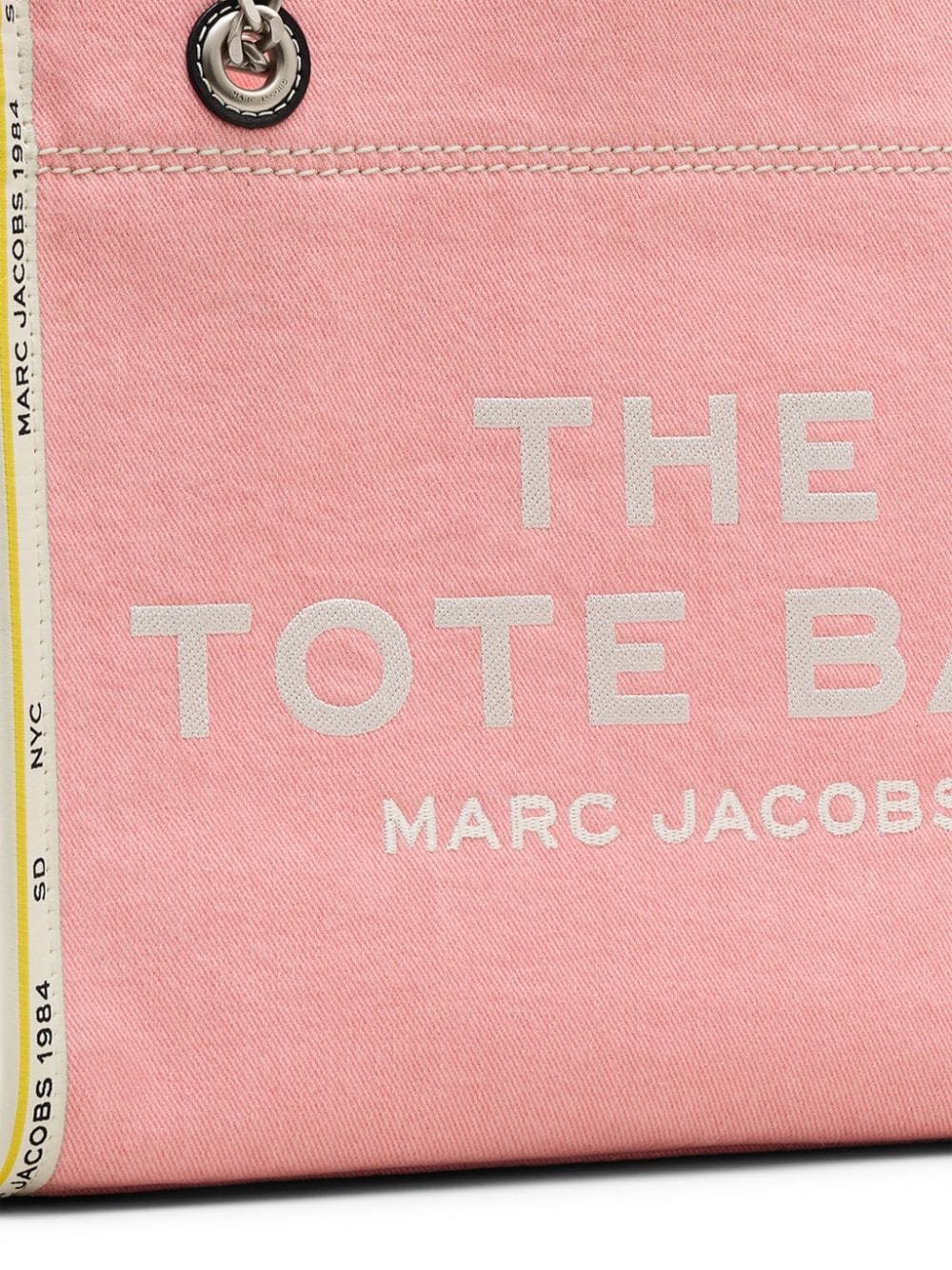 Shop Marc Jacobs The Denim Chain Medium Tote Bag In Rosa