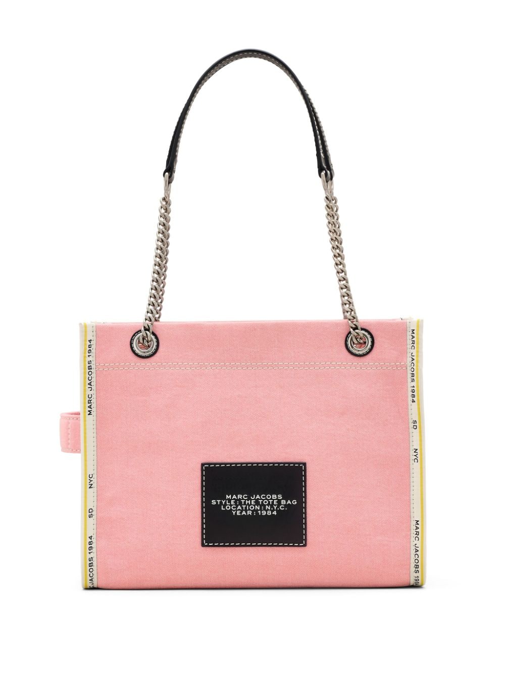 Shop Marc Jacobs The Denim Chain Medium Tote Bag In Rosa