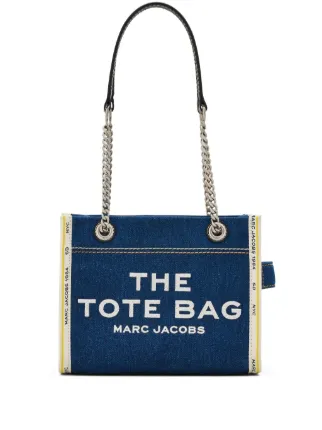 MARC JACOBS THE TOTE BAG デニム 刺繍 Marc Jacobs The Denim Chain Small Tote Bag | Blue | FARFETCH