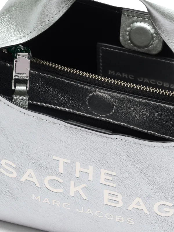 Marc Jacobs The Mini Metallic Sack Bag | Silver | FARFETCH JO